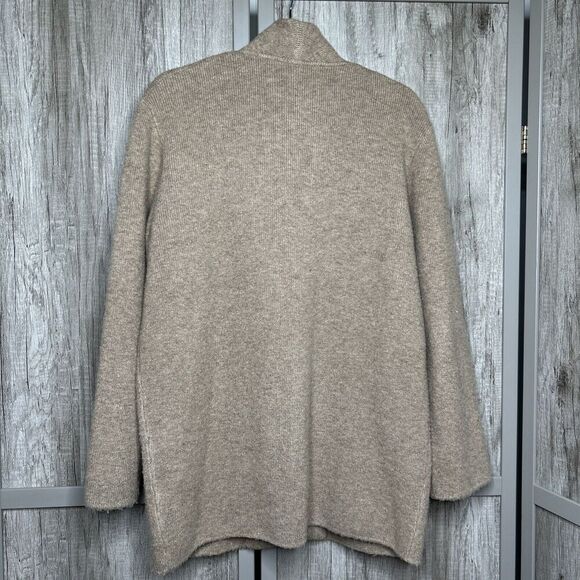 J Crew Cocoon Sweater Cardigan Tan Brown Single Button Size Medium - Picture 7 of 8